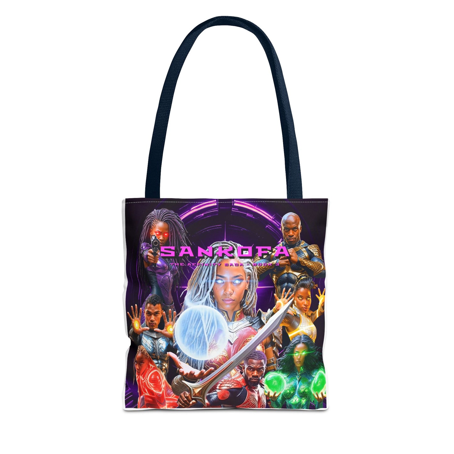 Sankofa Elite Defenders Unit Character Collage with Rebirth Logo - All-Over Print Tote Bag
