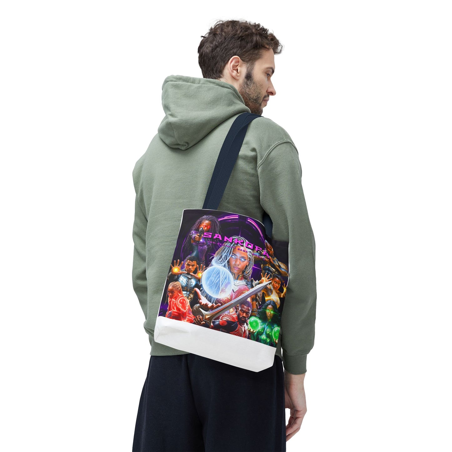 Sankofa Elite Defenders Unit Character Collage with Rebirth Logo - All-Over Print Tote Bag