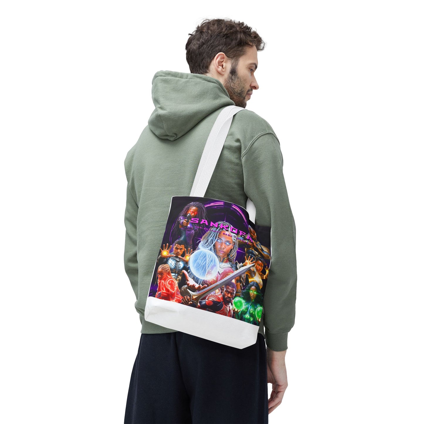 Sankofa Elite Defenders Unit Character Collage with Rebirth Logo - All-Over Print Tote Bag