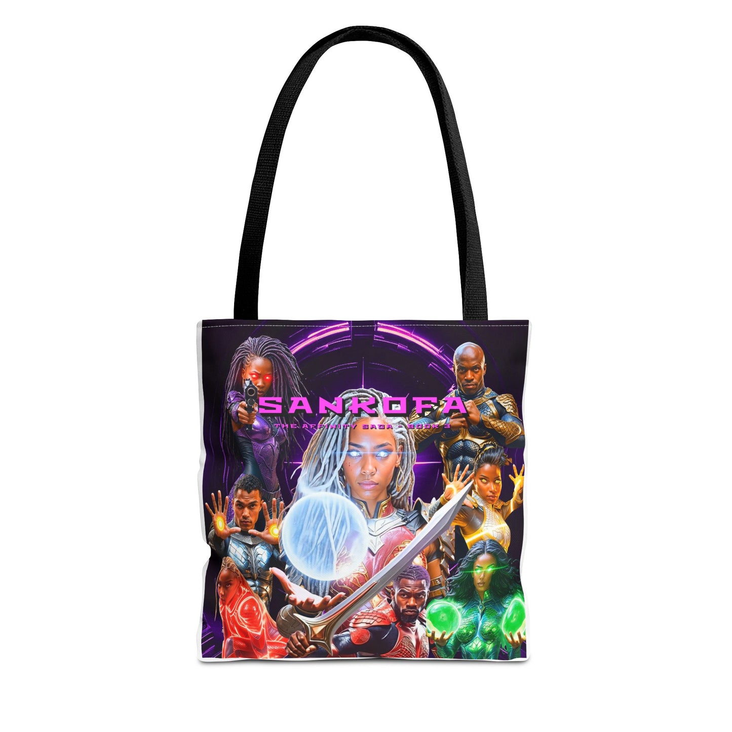Sankofa Elite Defenders Unit Character Collage with Rebirth Logo - All-Over Print Tote Bag