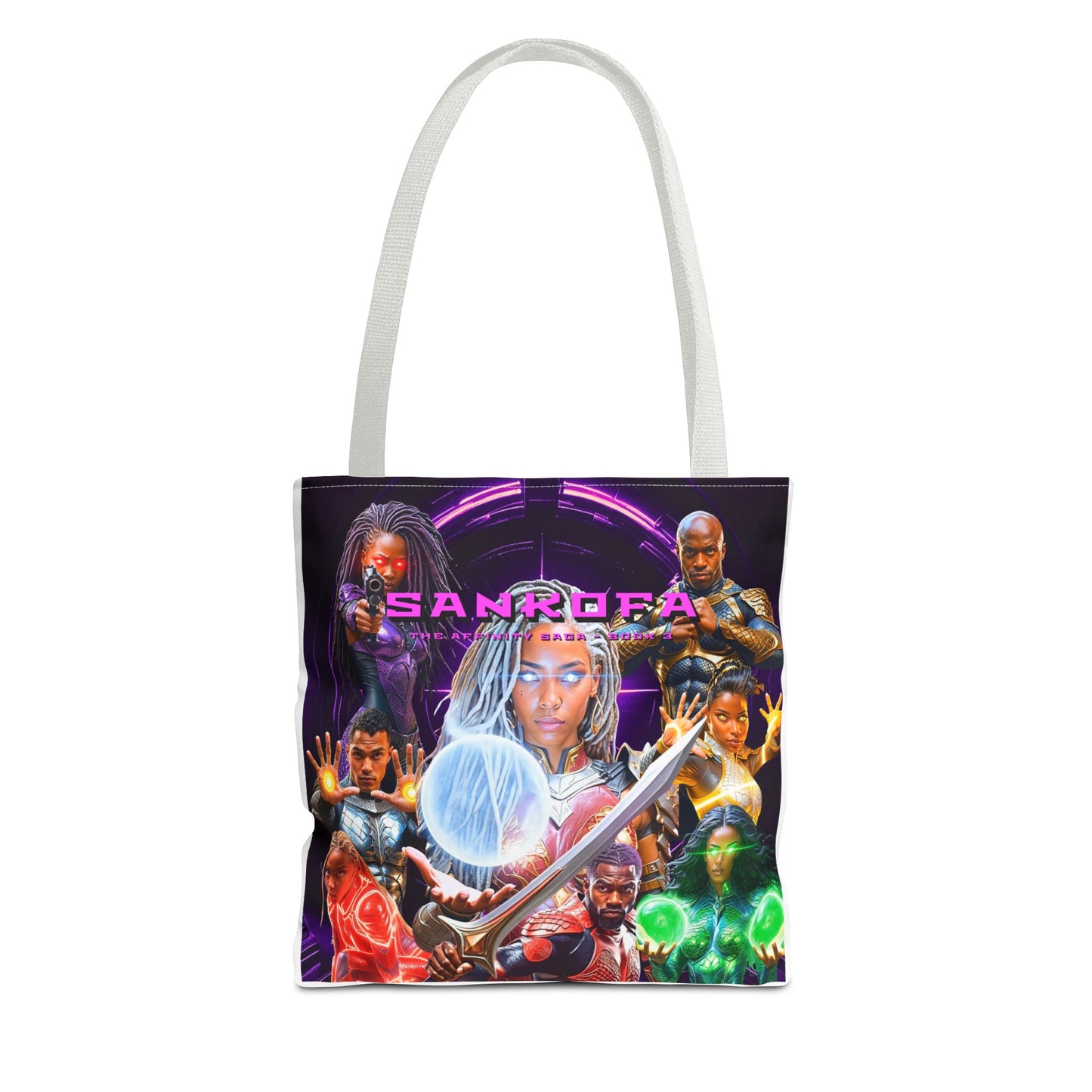 Sankofa Elite Defenders Unit Character Collage with Rebirth Logo - All-Over Print Tote Bag