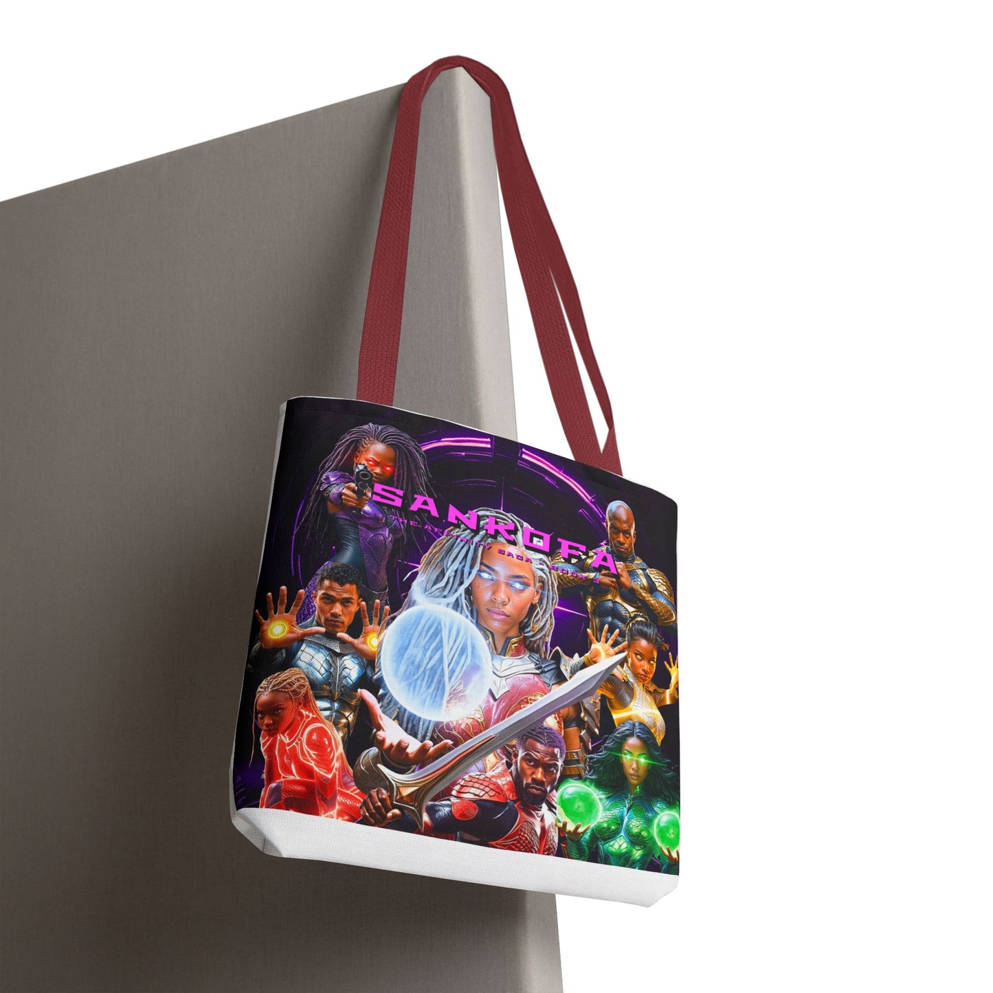 Sankofa Elite Defenders Unit Character Collage with Rebirth Logo - All-Over Print Tote Bag