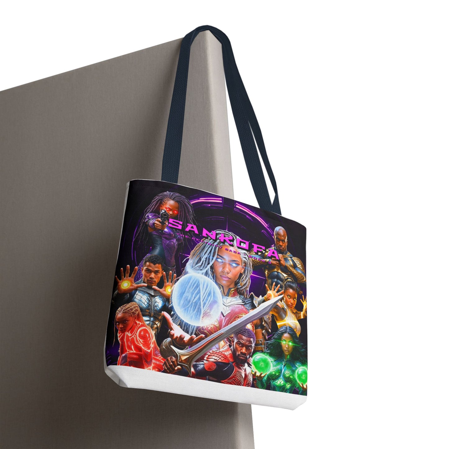 Sankofa Elite Defenders Unit Character Collage with Rebirth Logo - All-Over Print Tote Bag