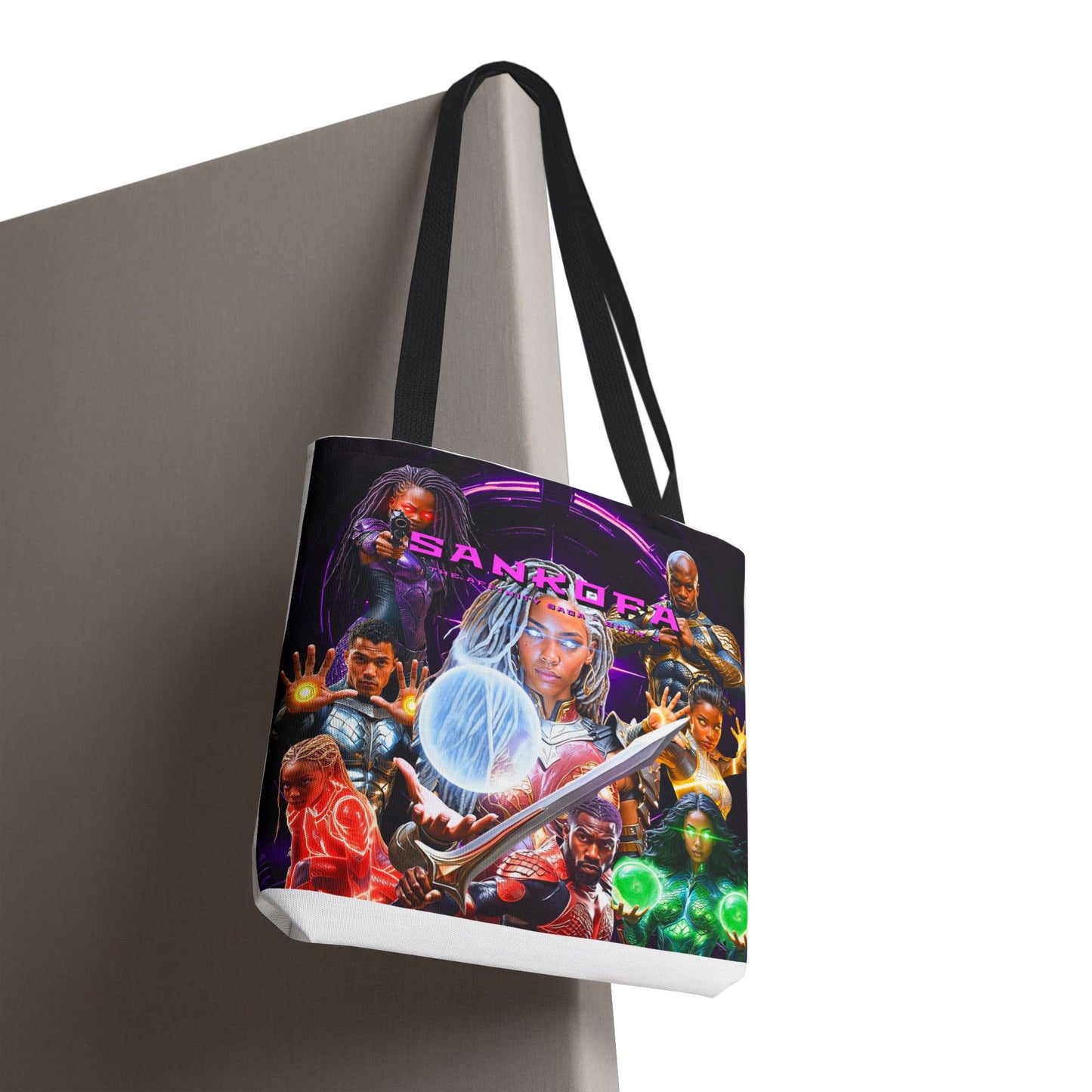 Sankofa Elite Defenders Unit Character Collage with Rebirth Logo - All-Over Print Tote Bag