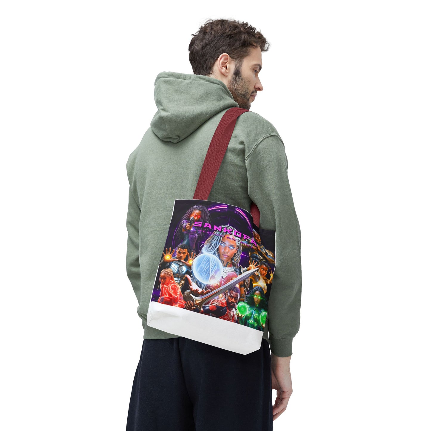 Sankofa Elite Defenders Unit Character Collage with Rebirth Logo - All-Over Print Tote Bag